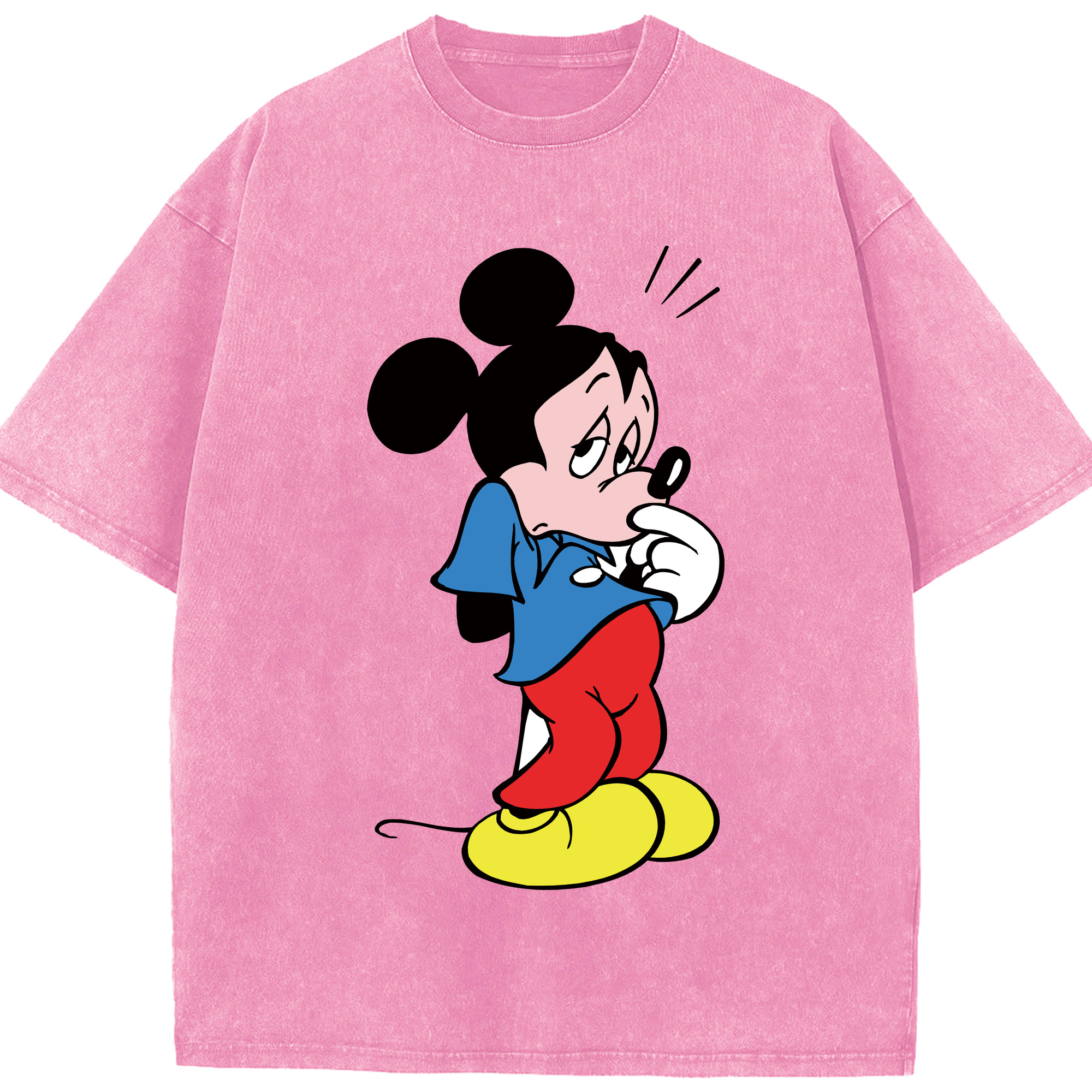 （画像用） ミッキーマウス Mickey Mouse 綿100% ヴィンテージ風 半袖Tシャツ（フロントプリント）